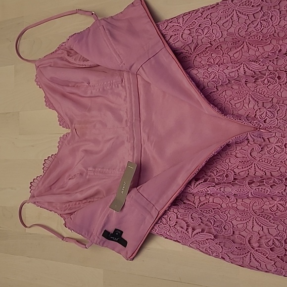 NWT J.Crew Guipure Pink Spaghetti Strap Lace Lined Scalloped Neckline/Hem Dress - Picture 12 of 17